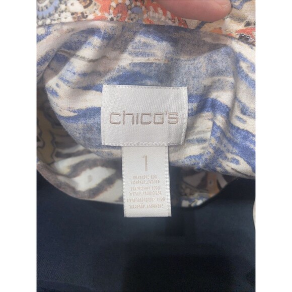 Chico's Batik Print Blouse – Size 1 Batik 100% Cotton Chico's Size 1 (M/8) - Picture 7 of 9